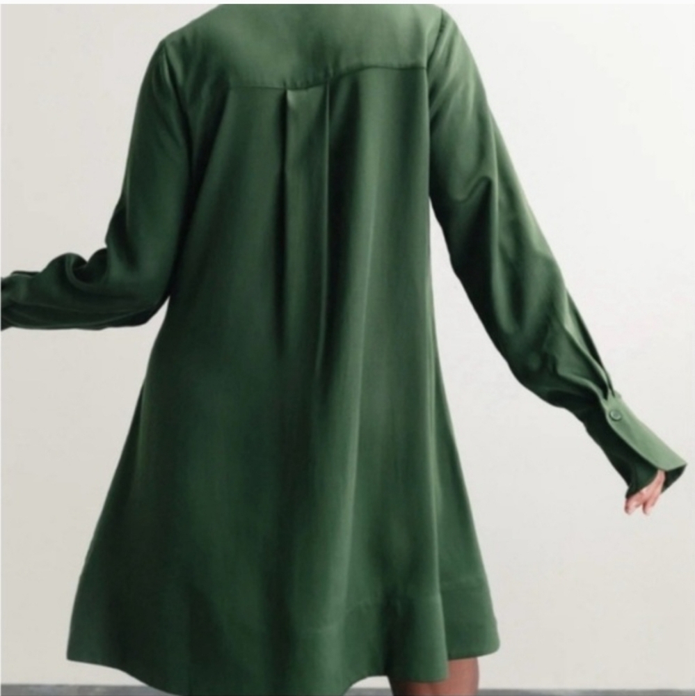 Darling Forrest Green Shirt Dress - Picture 3 of 13